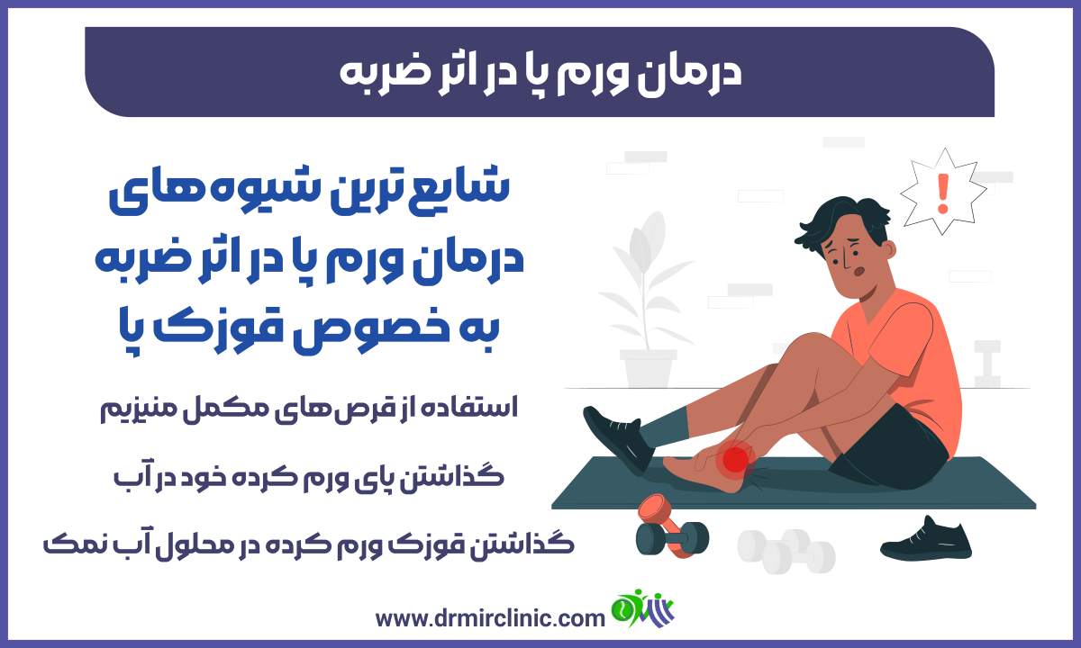 شایعترین شیوههای درمان ورم پا در اثر ضربه به خصوص قوزک پا